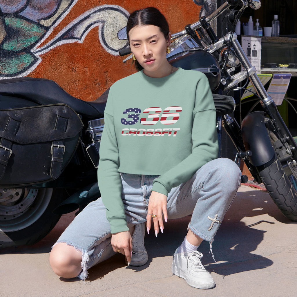 336 CrossFit American Flag Cropped Sweatshirt