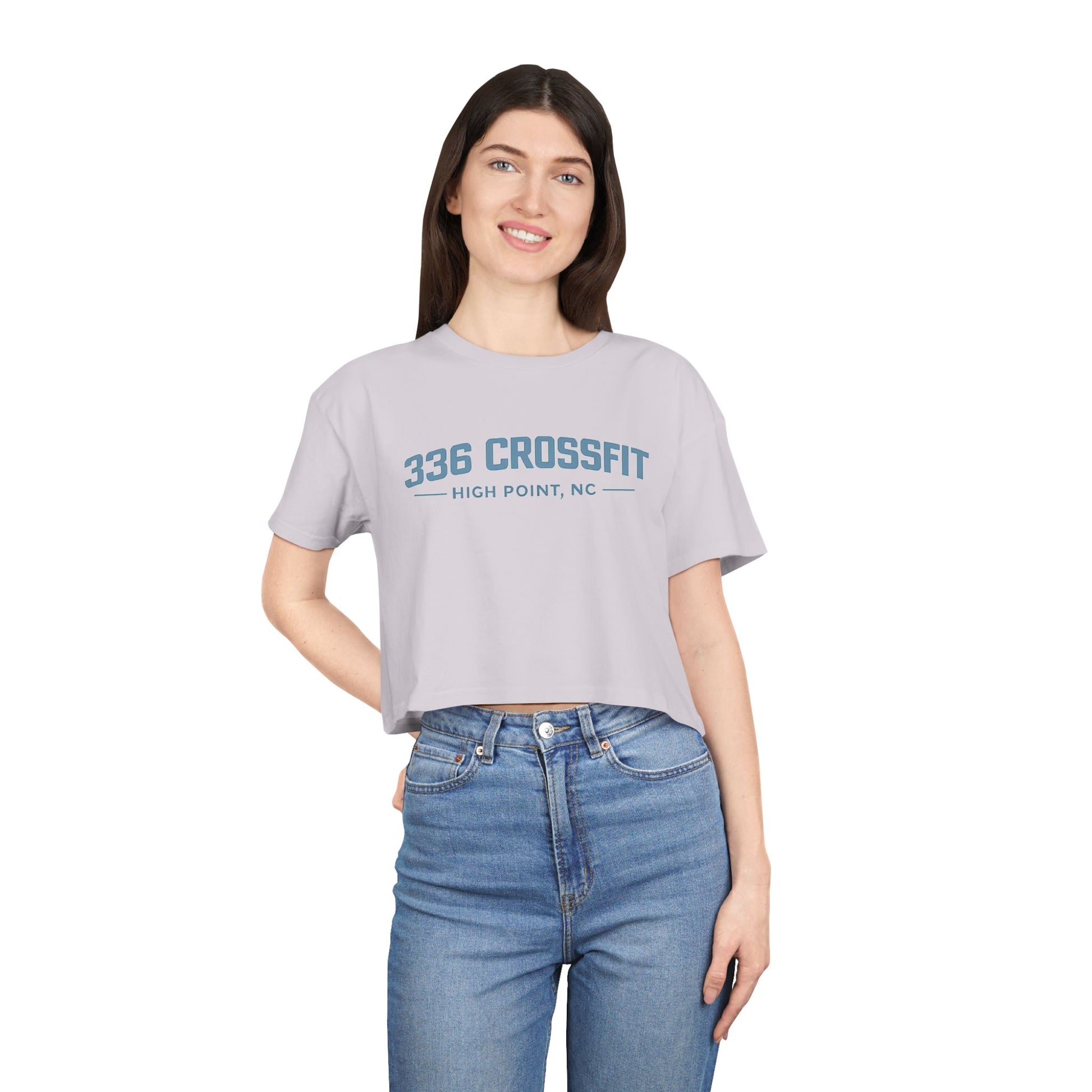 336 CrossFit Collegiate Blue Crop Top