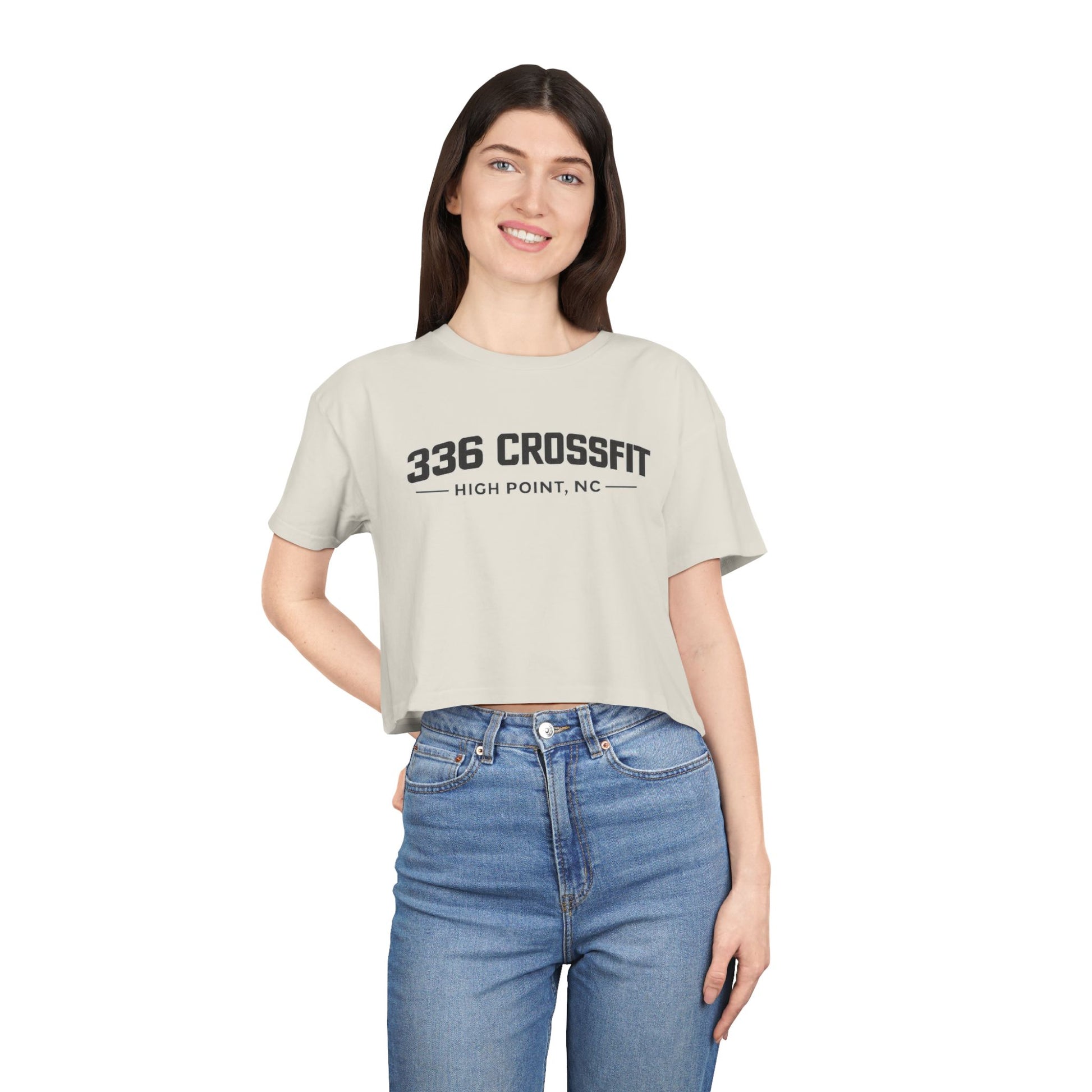 336 Collegiate Black Crop Top