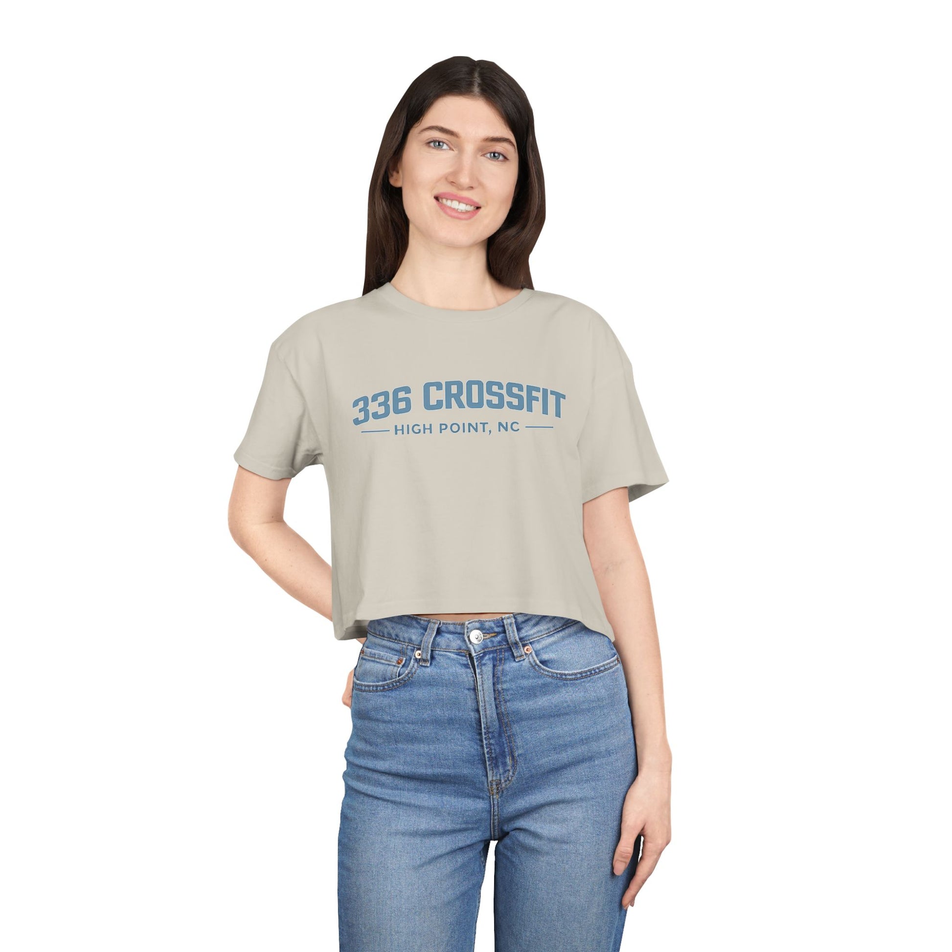 336 CrossFit Collegiate Blue Crop Top