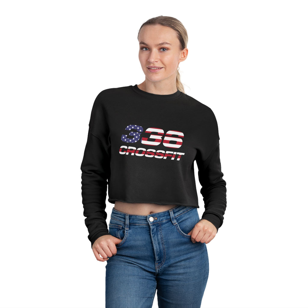 336 CrossFit American Flag Cropped Sweatshirt
