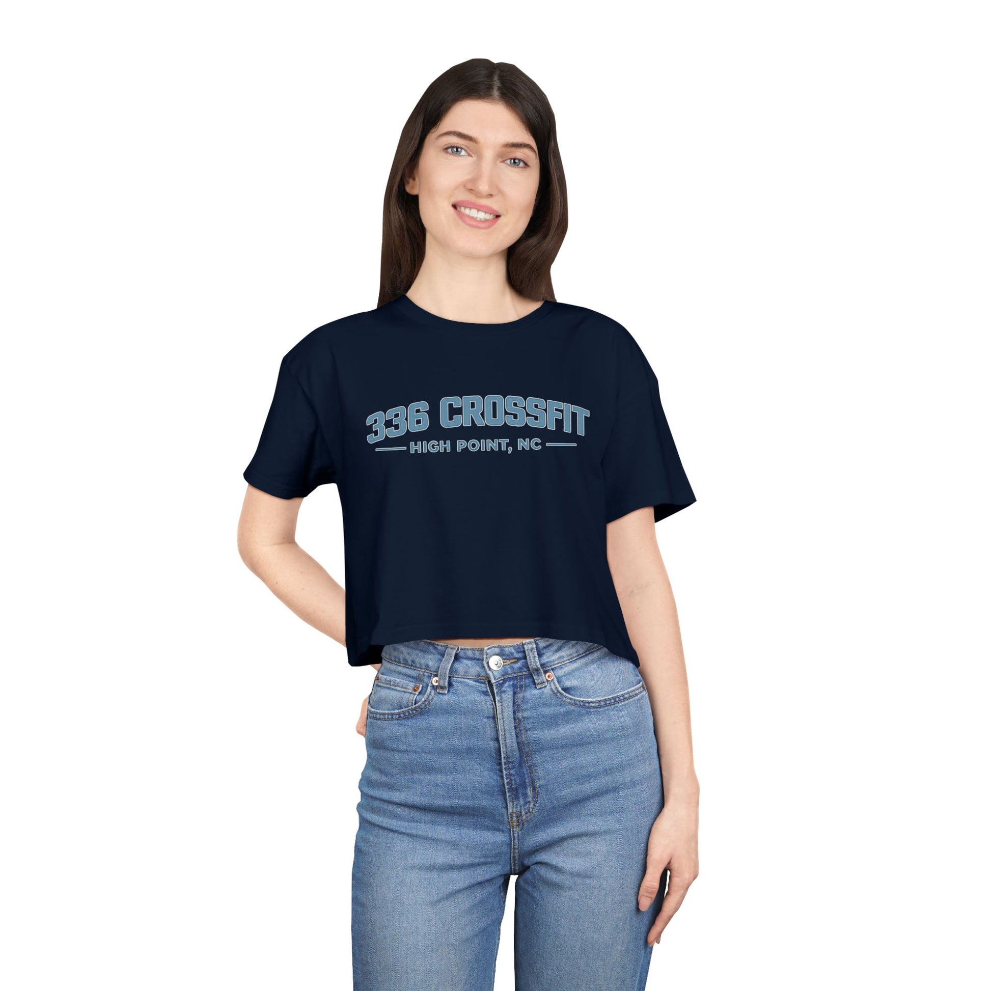 336 CrossFit Collegiate Blue Crop Top