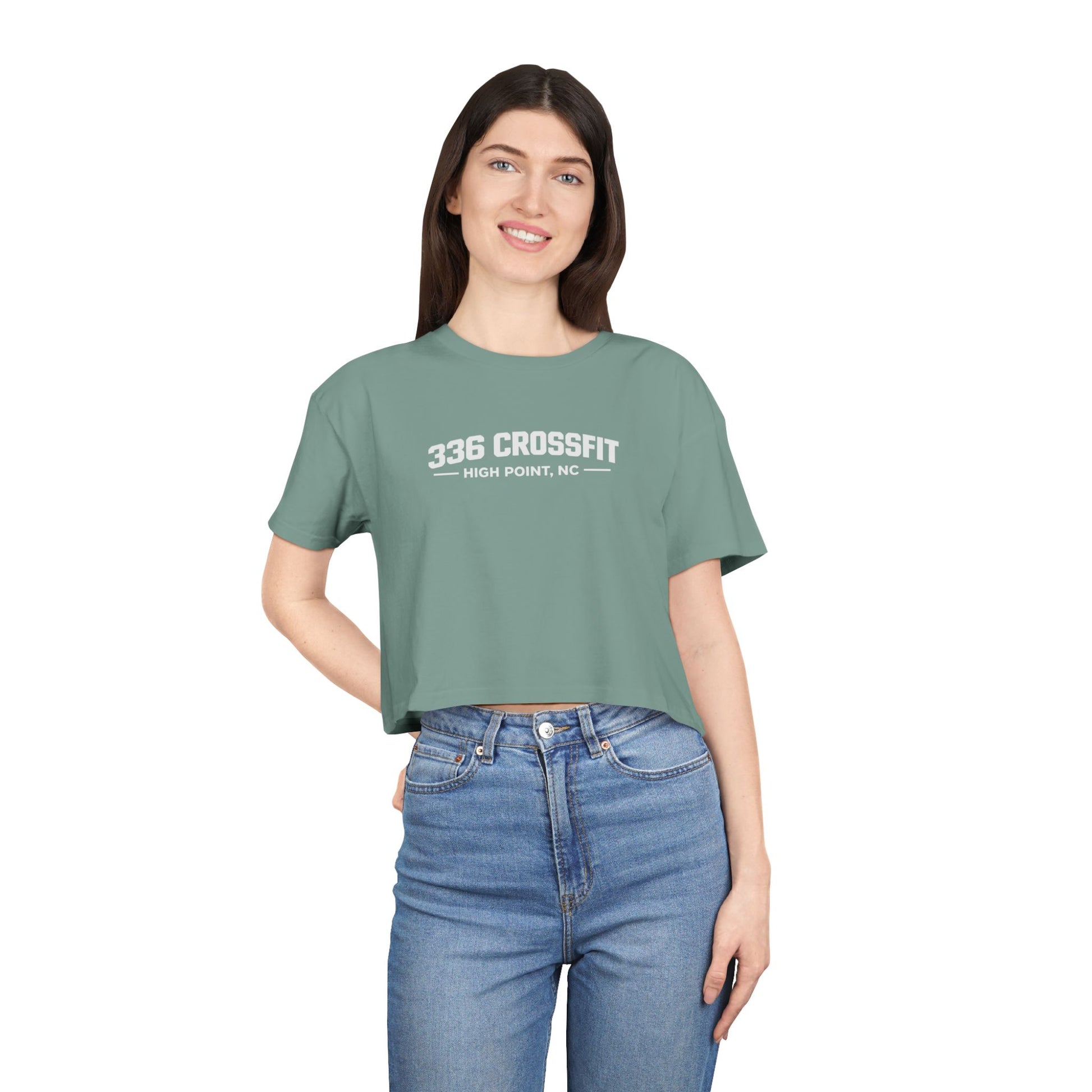 336 CrossFit Collegiate White Crop