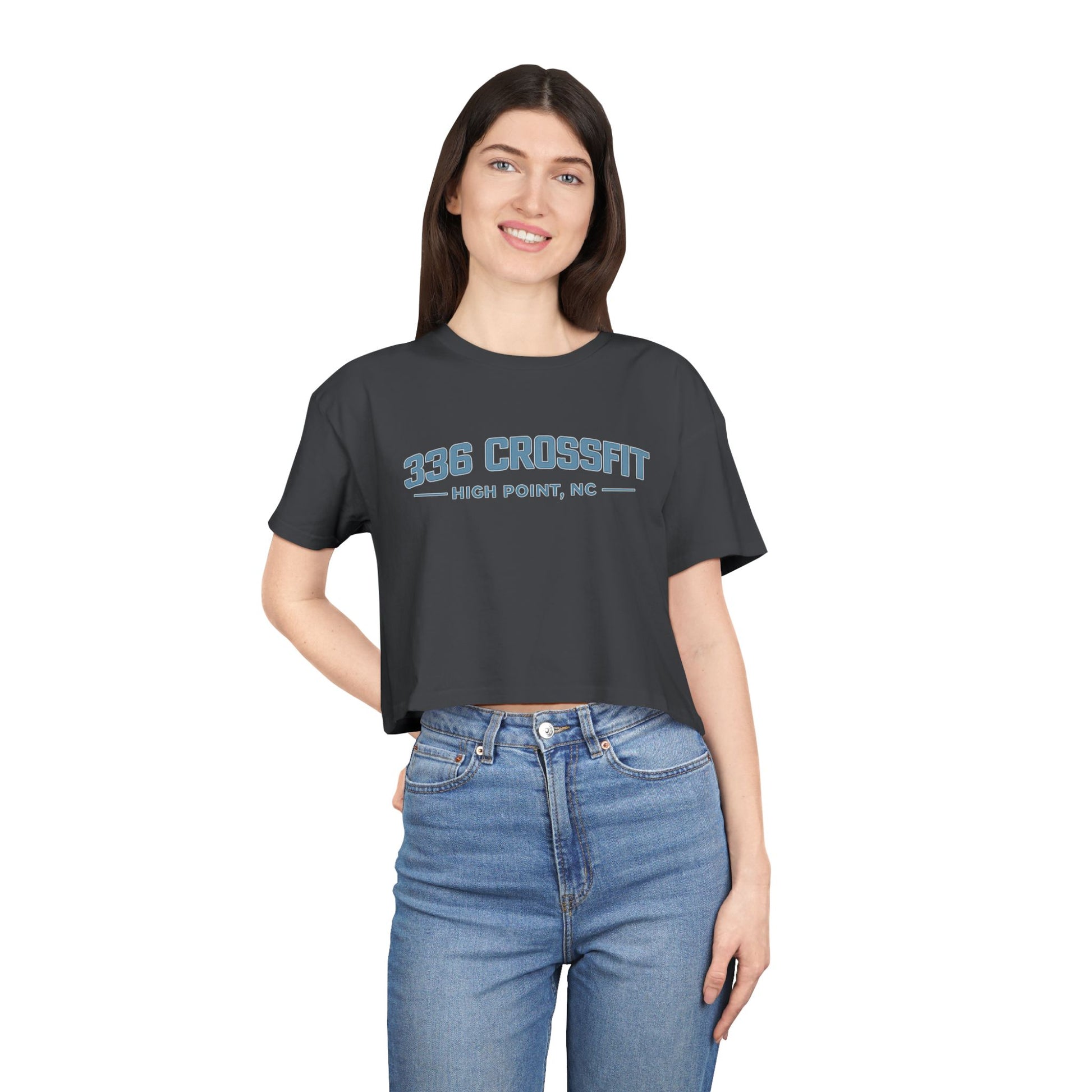 336 CrossFit Collegiate Blue Crop Top