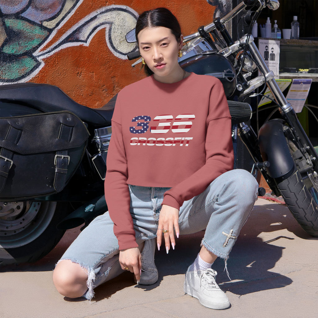 336 CrossFit American Flag Cropped Sweatshirt