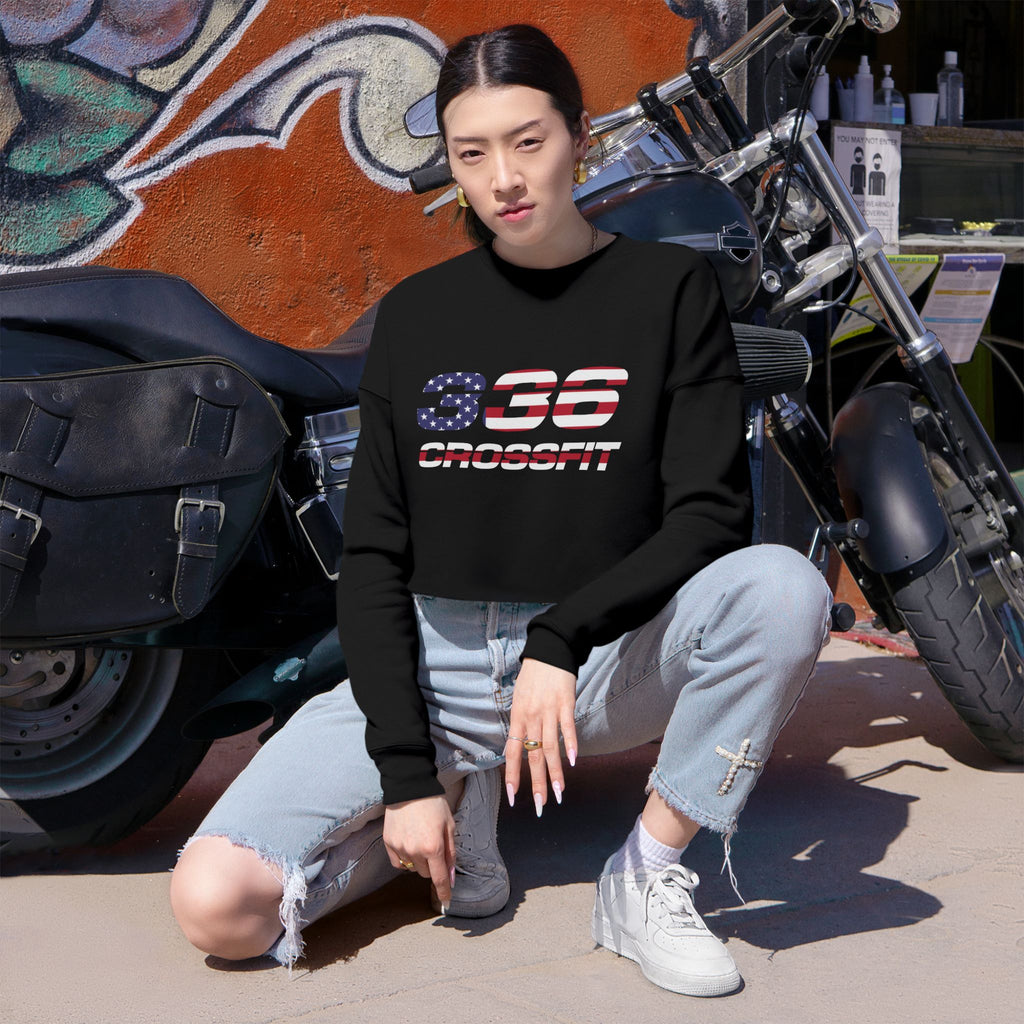 336 CrossFit American Flag Cropped Sweatshirt